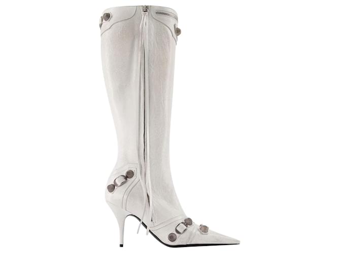 Cagole H90 Boots - Balenciaga - Leather - White  ref.865315