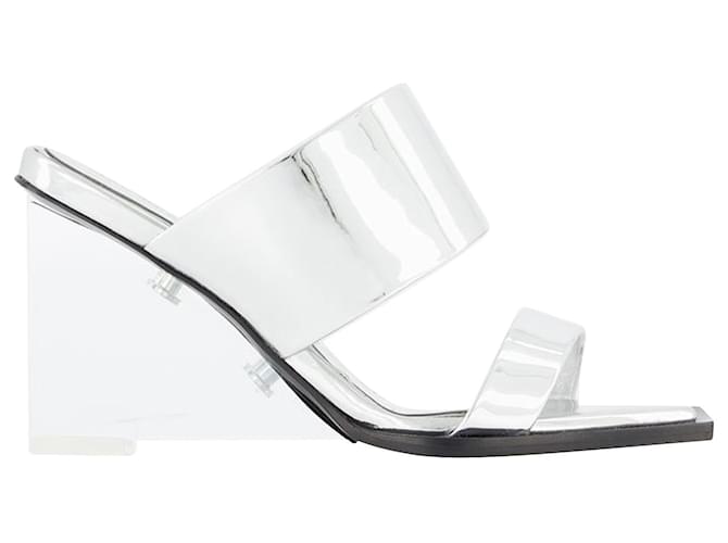 Sandals - Alexander Mcqueen - Silver - Leather Metallic  ref.865368