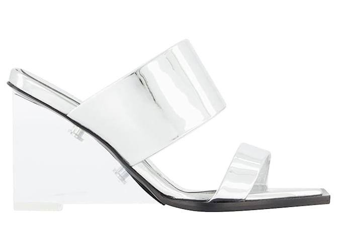 Sandals - Alexander Mcqueen - Grey - Leather Metallic  ref.865429