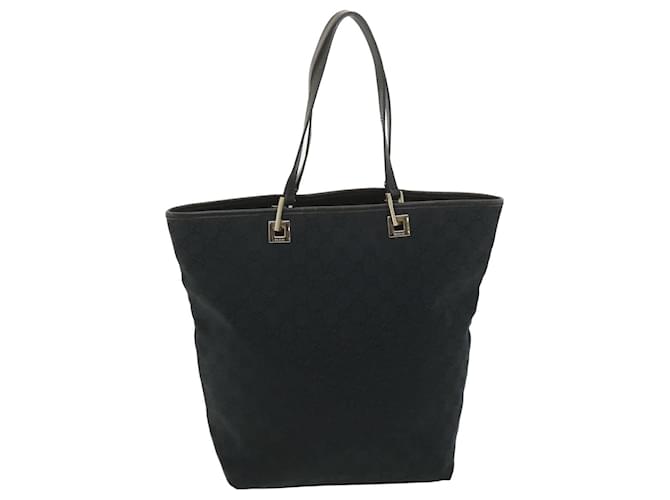 GUCCI Small Tote Black GG Monogram Canvas Shoulder Bag 