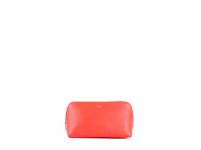 Authenticated Celine Trio Red Calf Leather Clutch Bag | eBay
