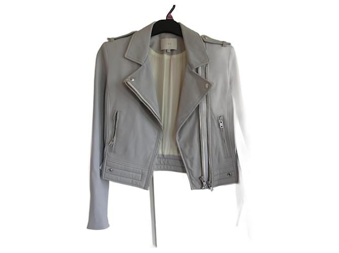 Iro Biker jackets Grey Lambskin  ref.868228