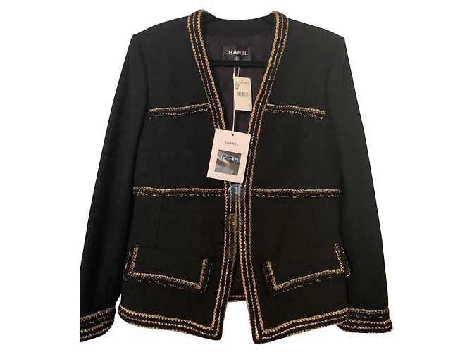 CHANEL Metiers d'Art 2017a jacket (Paris Ritz Cosmopolite) Collection  BNWT Black