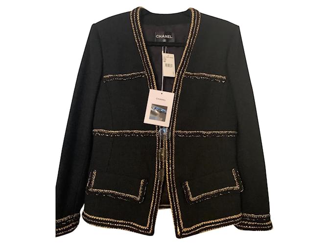 CHANEL Métiers d'Art 2017una chaqueta (París Ritz cosmopolita) Colección BNWT Negro Lana  ref.868277