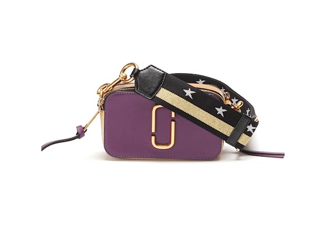Marc Jacobs Snapshot Bag In Purple Leather