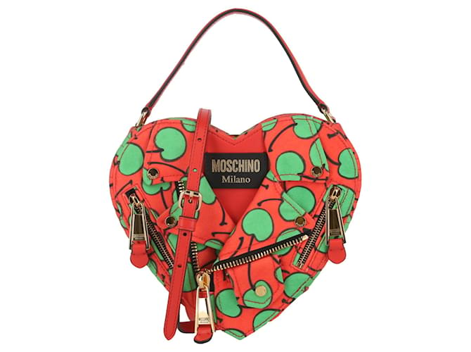 Moschino Heart-Shaped Biker Crossbody Bag - Pink