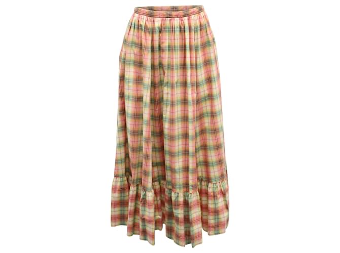 Ralph Lauren Plaid Midi Skirt in Multicolor Cotton  ref.868581