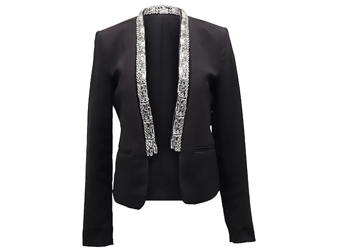 Michael Kors Crystal Embellished Blazer in Black Acrylic  Polyester  ref.868625