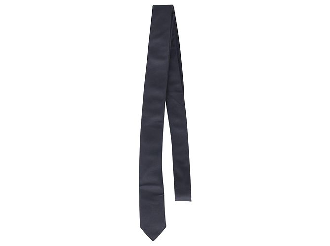 Dior CD Neck Tie in Navy Blue Silk
