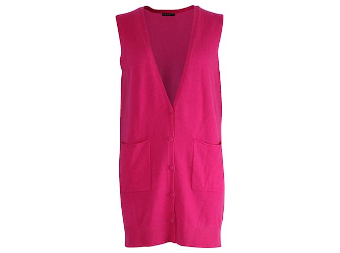 Theory Sleeveless Cardigan in Pink Wool  ref.868684