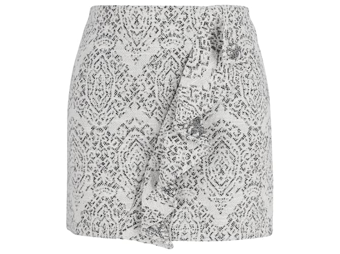 Maje Ruffle Mini Skirt in Grey Cotton  ref.868689