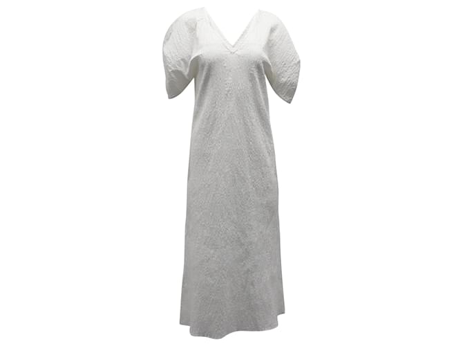 Autre Marque Mara Hoffman Gracen Kleid mit Puffärmeln aus weißer Baumwolle Roh  ref.868703