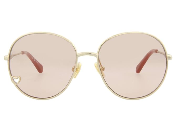Chloé Kinder-Sonnenbrille aus Metall mit rundem Rahmen Golden Metallisch  ref.868736