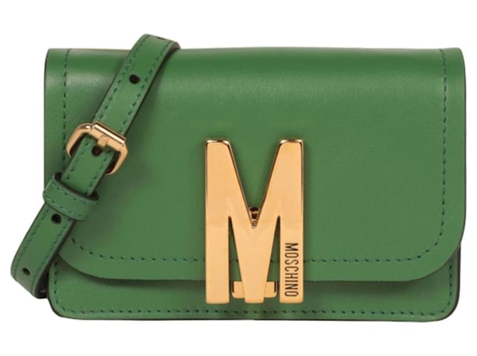 Quilted Logo-plaque Crossbody Bag In Green