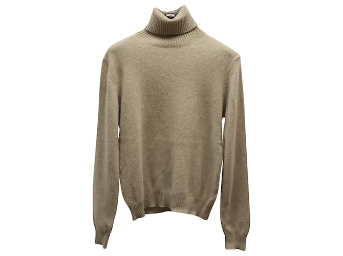 Ami Paris Turtleneck Sweater in Beige Wool Cashmere Blend   ref.868846