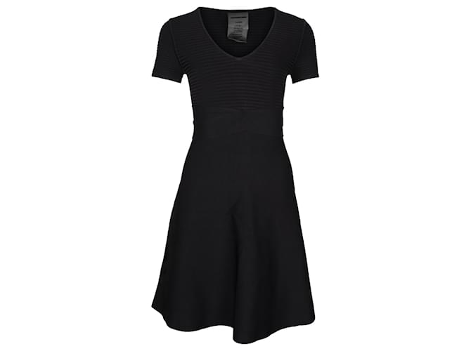 Alexander Wang A-Linien-Kleid mit V-Ausschnitt aus schwarzem Viskose Strahl Zellulosefaser  ref.868883