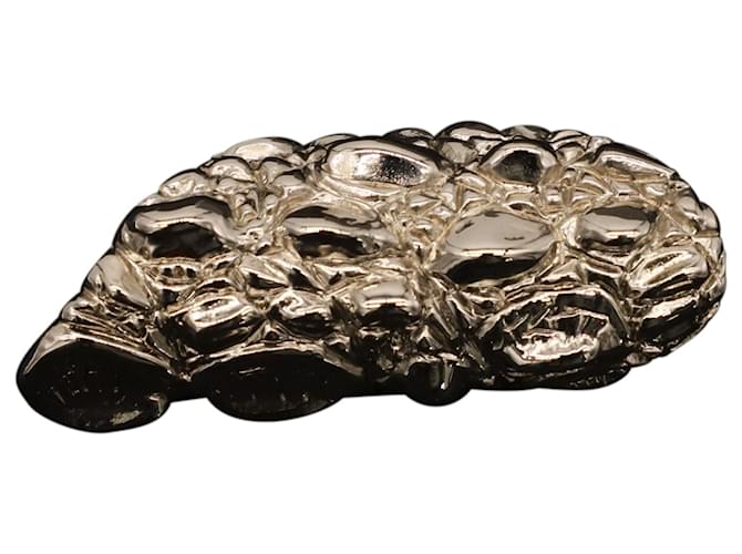Anel de pele de crocodilo Givenchy em metal prateado Prata Metálico  ref.868893