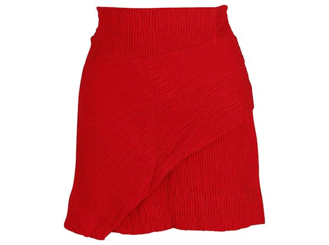 Maje Textured Mini Skirt in Red Viscose Cellulose fibre  ref.868933