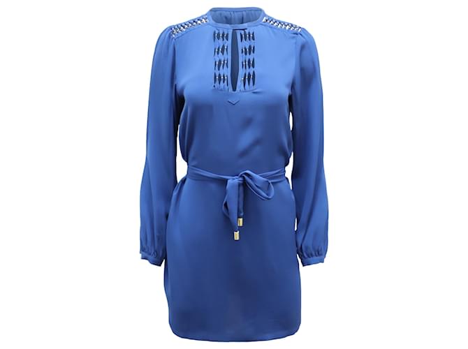 Diane von Furstenberg Florina Tunic Short Dress in Blue Silk   ref.868954