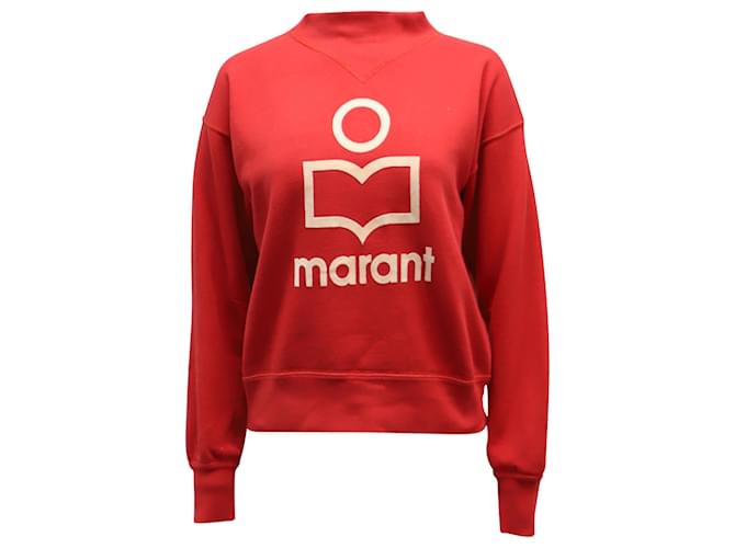 Isabel Marant Etoile Logo Print Sweater in Red Cotton  ref.869006