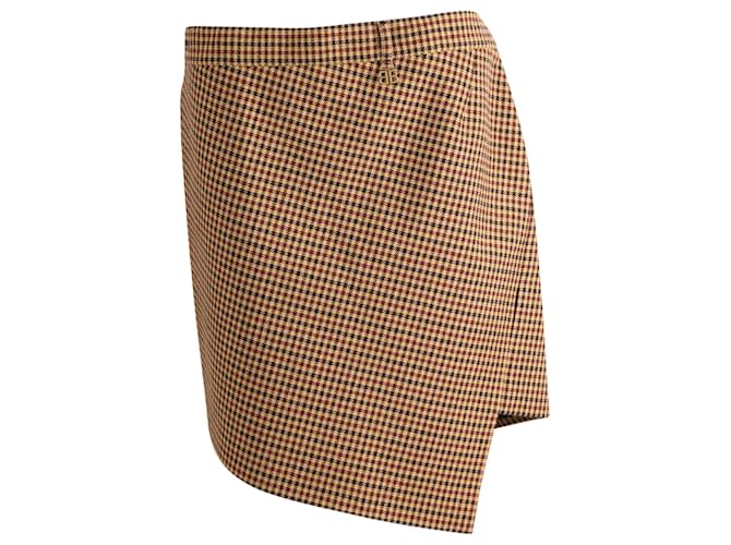 Balenciaga Houndstooth Skirt in Brown Wool  ref.869014
