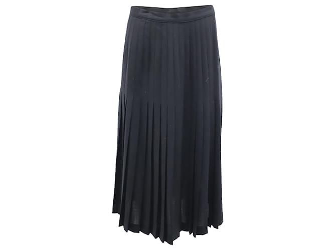 Escada Pleated Midi Skirt in Black Wool  ref.869044