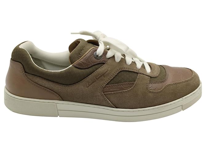 Salvatore Ferragamo Two-Toned Sneakers in Brown Suede  ref.869091