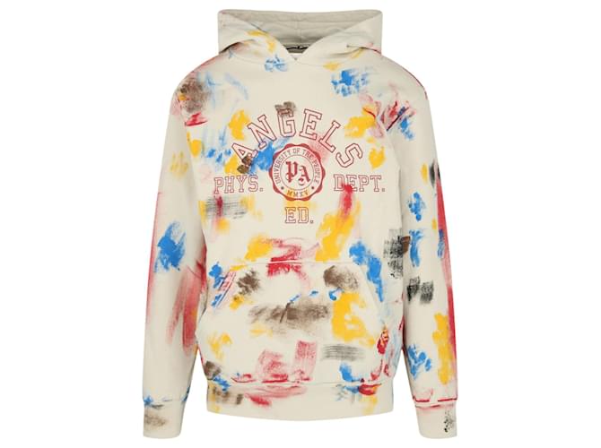 Palm Angels Painted Collage Hoodie Beige Cotton ref.869116 - Joli