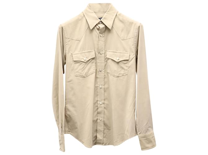 Tom Ford Corduroy Western Shirt in Beige Cotton  ref.869140