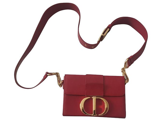 30 Montaigne Dior Cuir d'agneau craquelé 30 Sac Montaigne Box Rouge