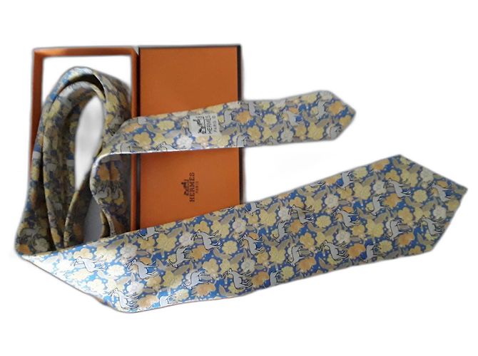 Hermès Silk Tie Yellow