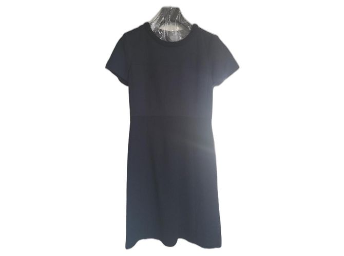 Lindo vestido Chanel de tweed e algodão Azul escuro