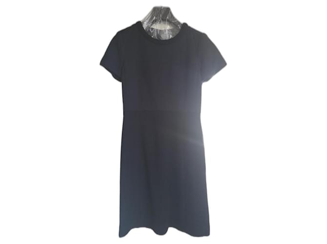 Beautiful Chanel tweed and cotton dress Dark blue  ref.869185