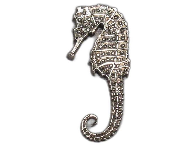 Saint Laurent Seepferdchen-Anstecknadel / Brosche