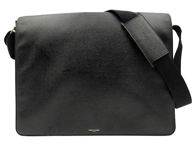 Saint Laurent business shoulder bag in black leather  ref.869458