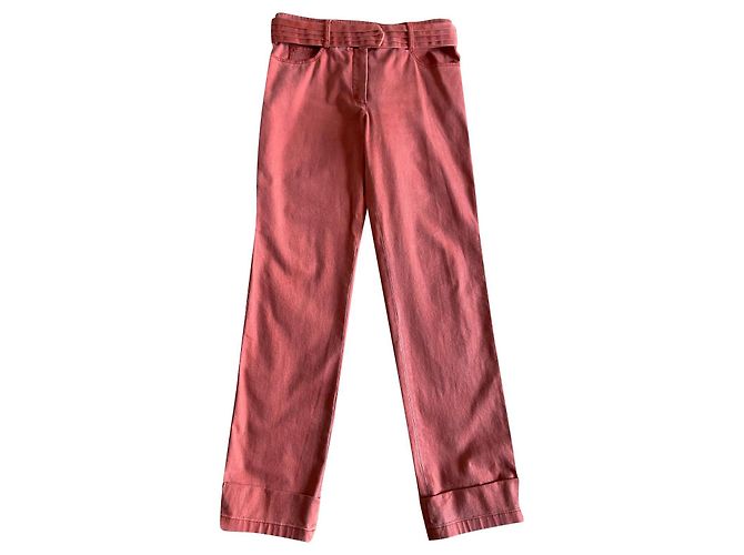 Chanel Pantalón de corte recto Roja