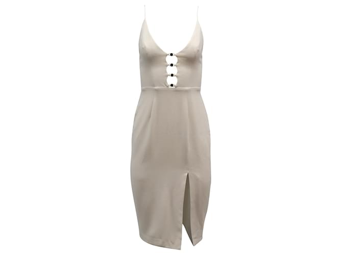 Zimmermann Kleid mit Knopfdetailausschnitt aus weißem Polyester  ref.869585