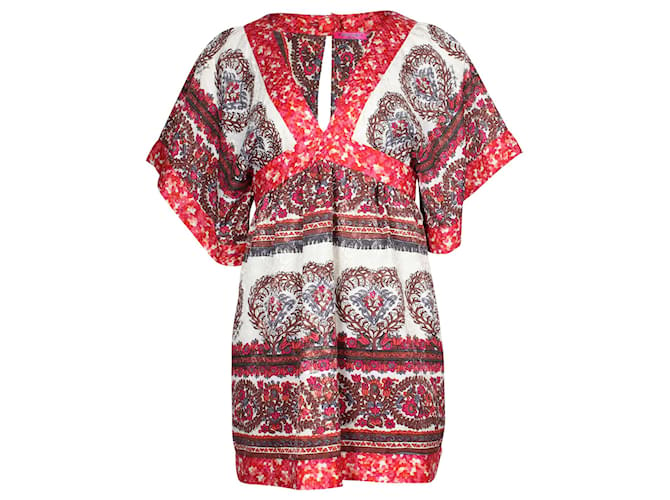 Anna Sui Printed Kimono Mini Dress in Multicolor Silk   ref.869619