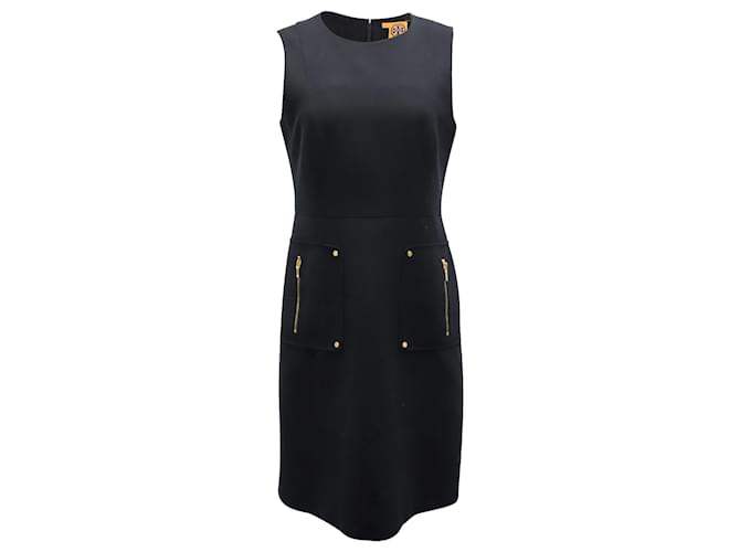 Tory Burch Petra Front Pocket Mini Dress in Black Wool  ref.869631