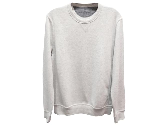 Brunello Cucinelli Crewneck Sweater in Grey Cotton  ref.869642