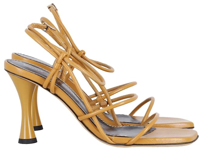 Proenza Schouler Square Strappy Sandals in Brown Leather  ref.869653