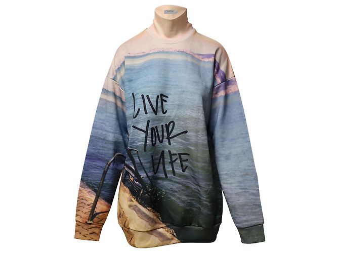 Marques Almeida Rollkragenpullover mit grafischem Print aus mehrfarbigem Polyester