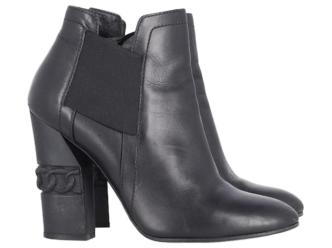 Casadei Block Heel Ankle Boots in Black Leather   ref.869680