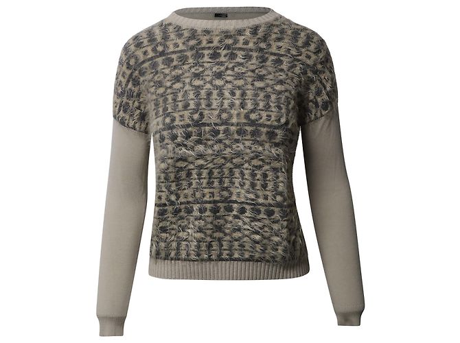Suéter de cuello redondo con estampado de fin de semana de Max Mara en acrílico beige