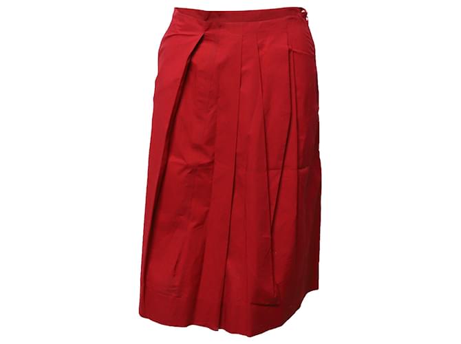 Jupe plissée Marni en coton rouge  ref.869738