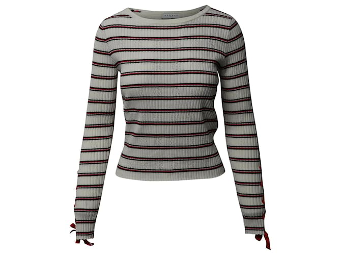 Sandro Striped Ribbon Sweatshirt aus mehrfarbigem Acryl Mehrfarben  ref.869750