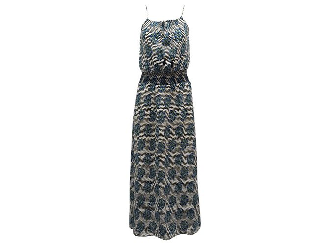 Maxi abito Tory Burch in seta con stampa floreale Stampa python