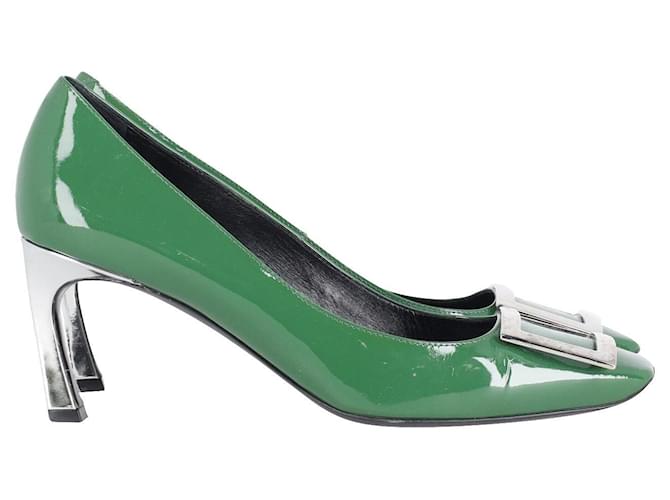 Chanel Roger Vivier Belle Vivier Heels in Green Patent Leather  ref.869770