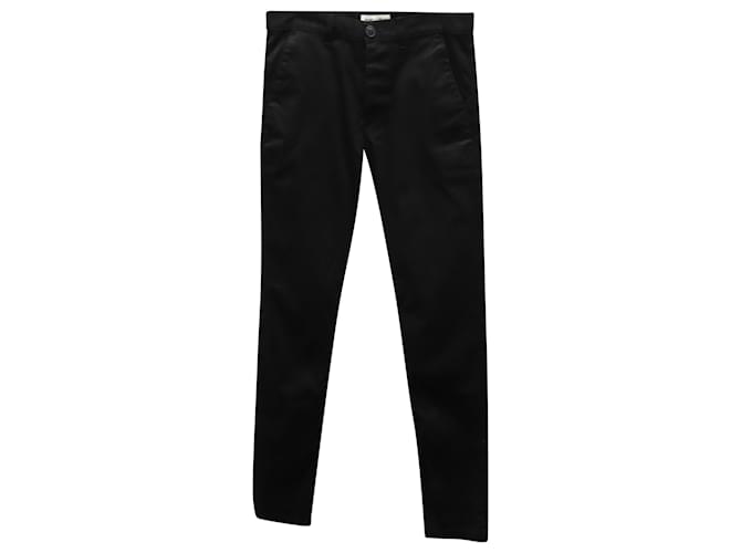 Saint Laurent Skinny Fit Trousers in Black Cotton  ref.869806