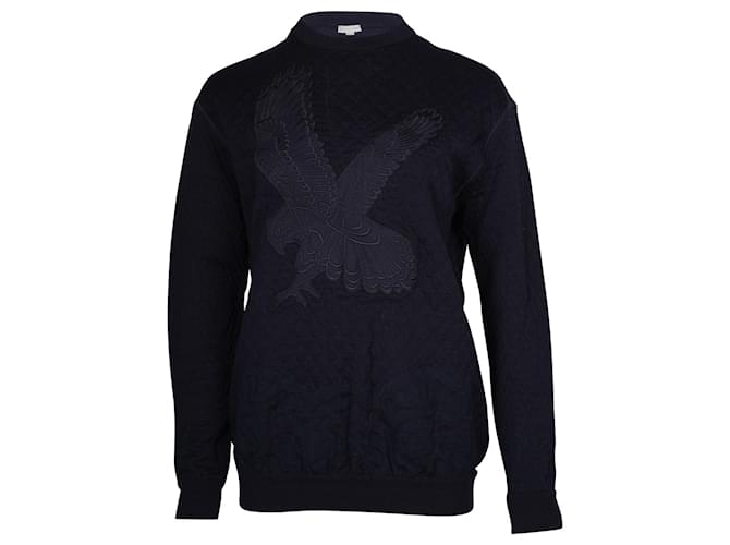 Stella Mc Cartney Stella McCartney Eagle Embroidered Sweater in Navy Blue Cotton   ref.869820
